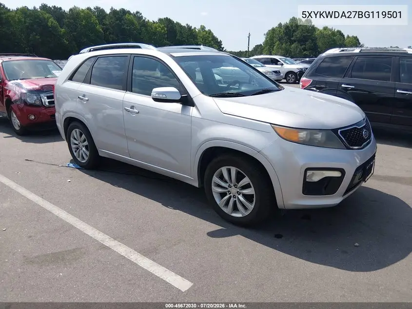 2011 Kia Sorento Sx V6 VIN: 5XYKWDA27BG119501 Lot: 45672030
