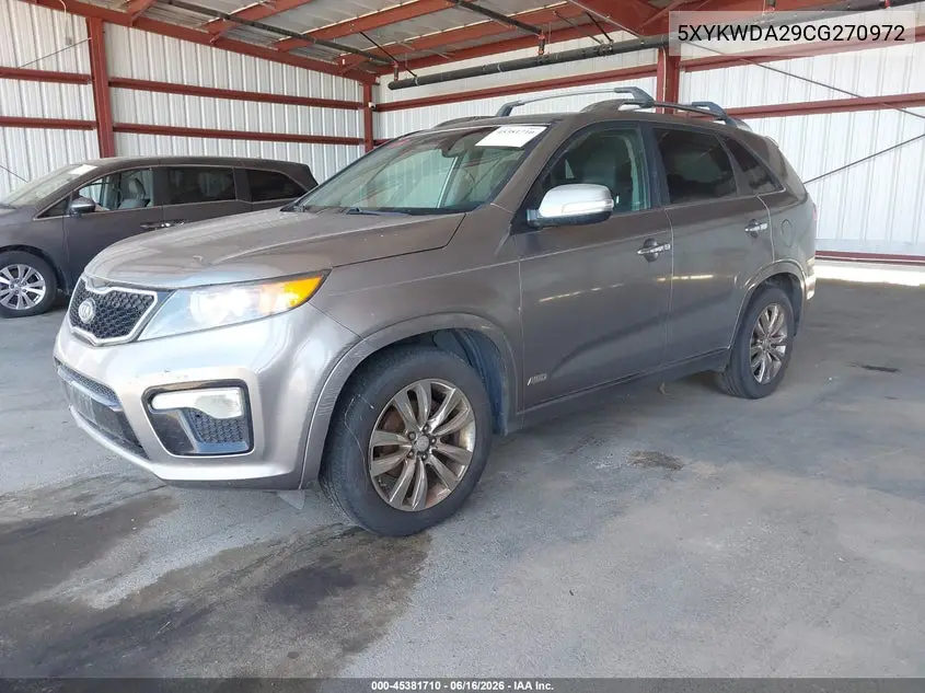 2012 Kia Sorento Sx V6 VIN: 5XYKWDA29CG270972 Lot: 45381710