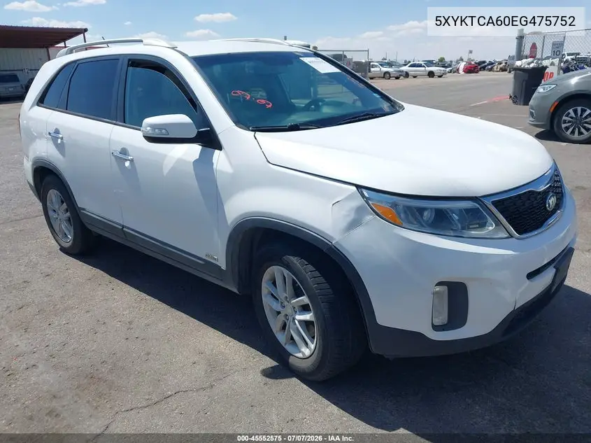 2014 Kia Sorento Lx VIN: 5XYKTCA60EG475752 Lot: 45552575