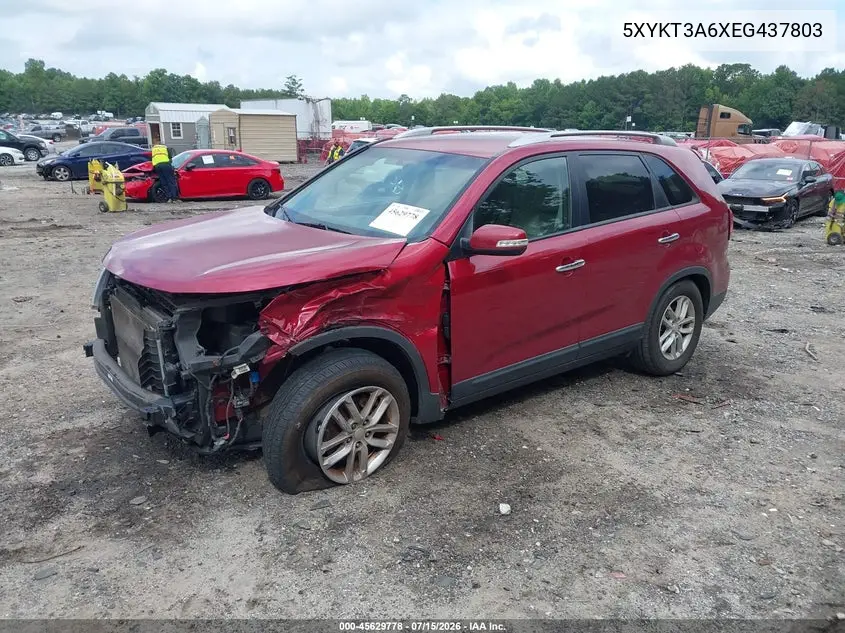 2014 Kia Sorento Lx VIN: 5XYKT3A6XEG437803 Lot: 45629778