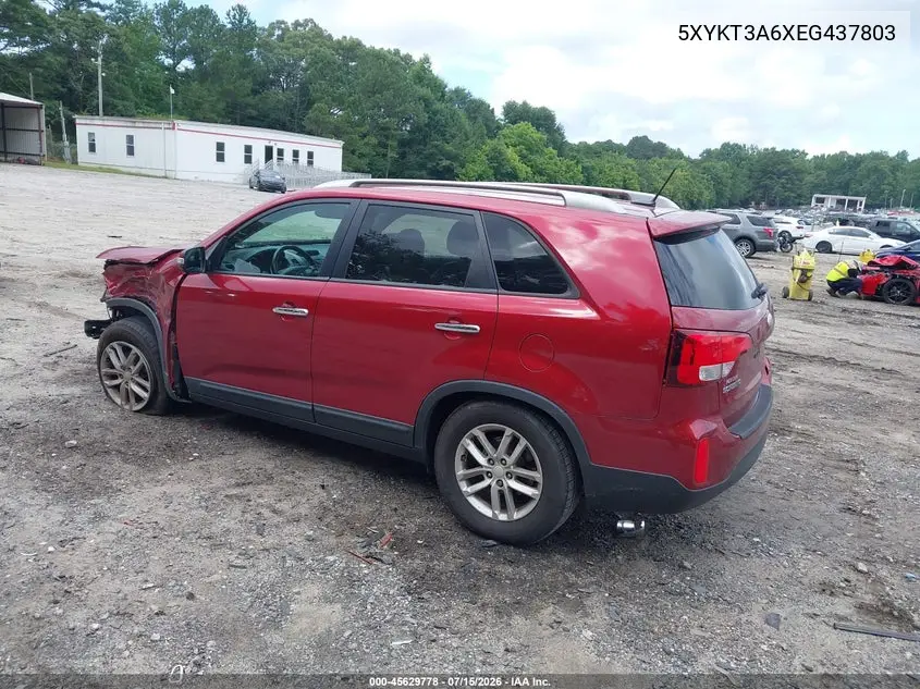 2014 Kia Sorento Lx VIN: 5XYKT3A6XEG437803 Lot: 45629778