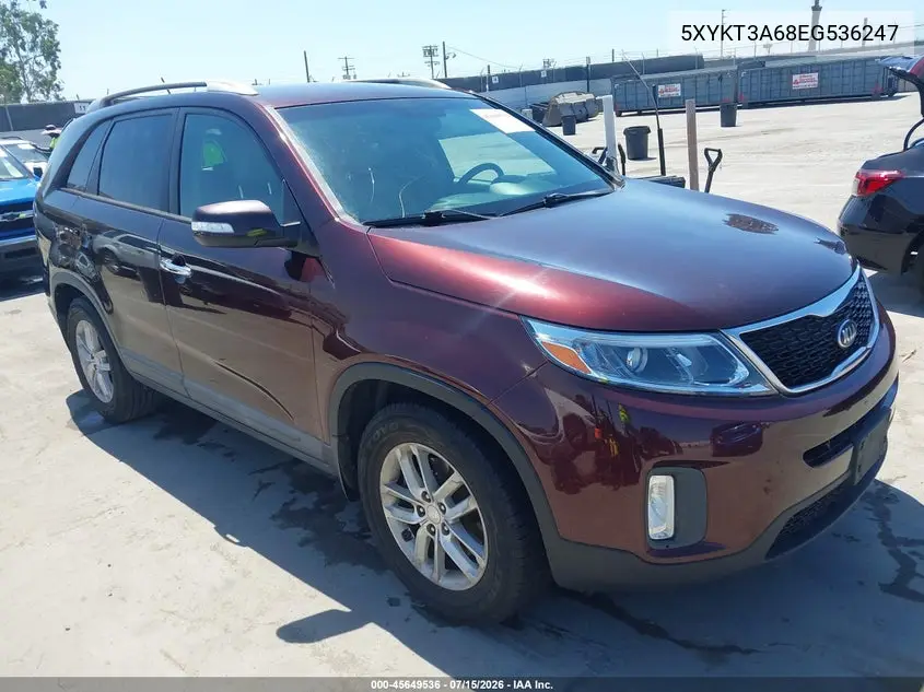 2014 Kia Sorento Lx VIN: 5XYKT3A68EG536247 Lot: 45649536