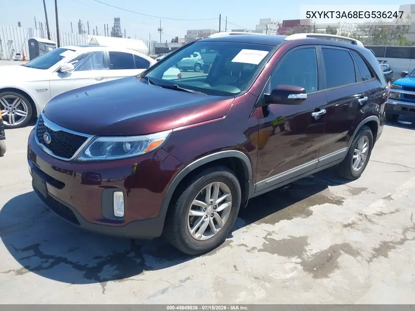2014 Kia Sorento Lx VIN: 5XYKT3A68EG536247 Lot: 45649536