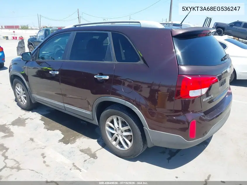 2014 Kia Sorento Lx VIN: 5XYKT3A68EG536247 Lot: 45649536