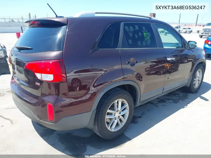 2014 Kia Sorento Lx VIN: 5XYKT3A68EG536247 Lot: 45649536