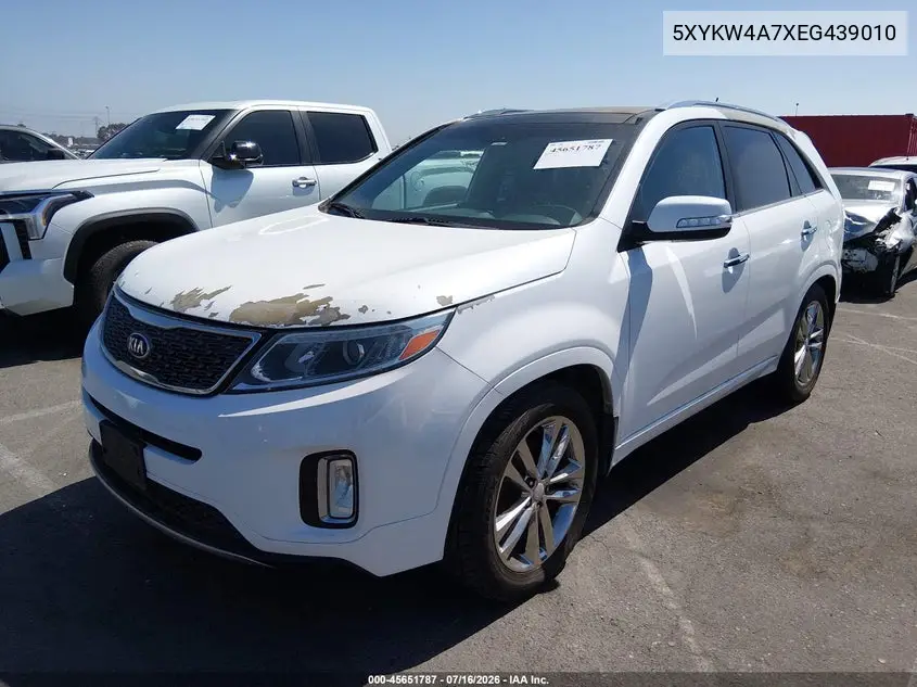 2014 Kia Sorento Limited V6 VIN: 5XYKW4A7XEG439010 Lot: 45651787