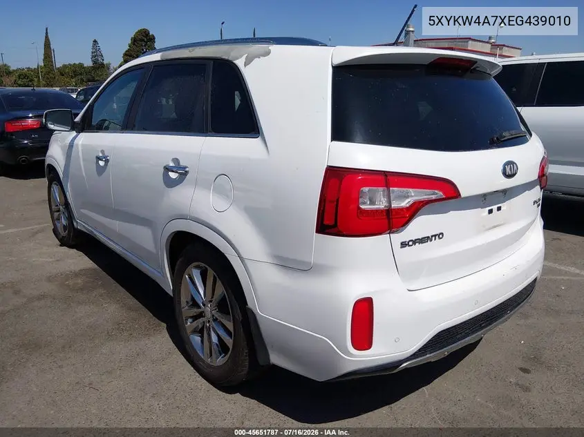 2014 Kia Sorento Limited V6 VIN: 5XYKW4A7XEG439010 Lot: 45651787