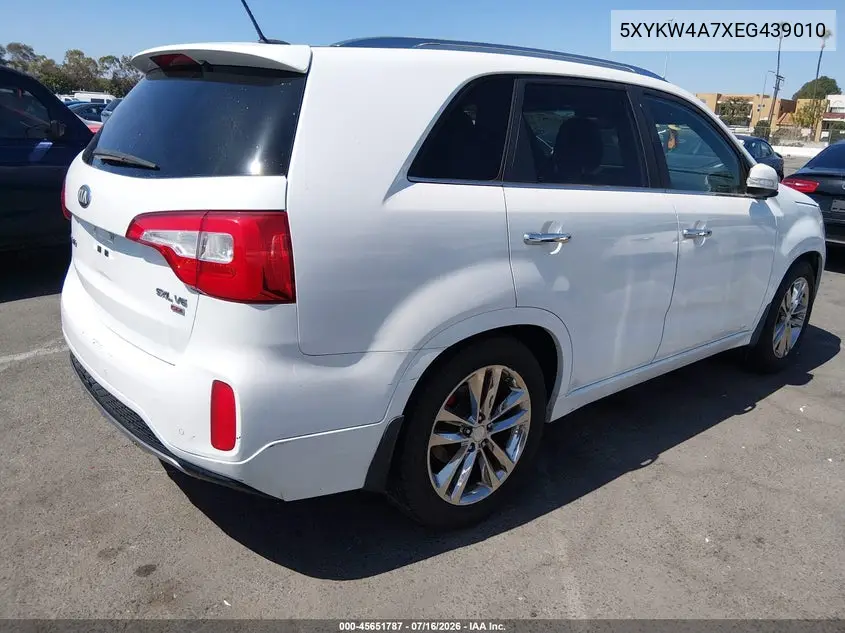 2014 Kia Sorento Limited V6 VIN: 5XYKW4A7XEG439010 Lot: 45651787