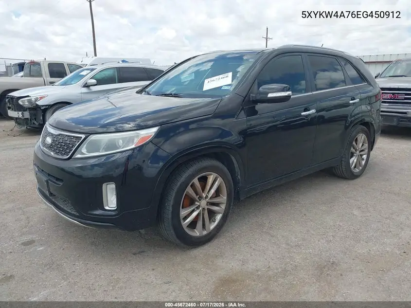 2014 Kia Sorento Limited V6 VIN: 5XYKW4A76EG450912 Lot: 45672460