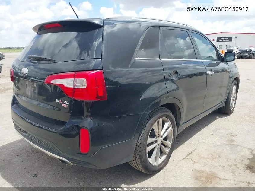 2014 Kia Sorento Limited V6 VIN: 5XYKW4A76EG450912 Lot: 45672460