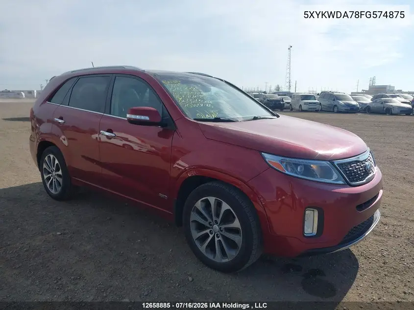2015 Kia Sorento Sx VIN: 5XYKWDA78FG574875 Lot: 12658885