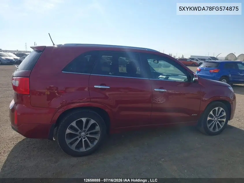 2015 Kia Sorento Sx VIN: 5XYKWDA78FG574875 Lot: 12658885