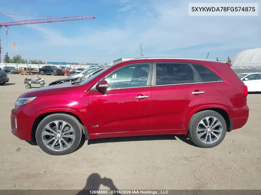 2015 Kia Sorento Sx VIN: 5XYKWDA78FG574875 Lot: 12658885
