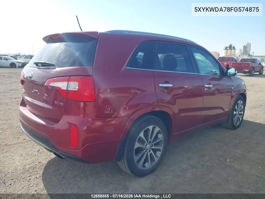 2015 Kia Sorento Sx VIN: 5XYKWDA78FG574875 Lot: 12658885