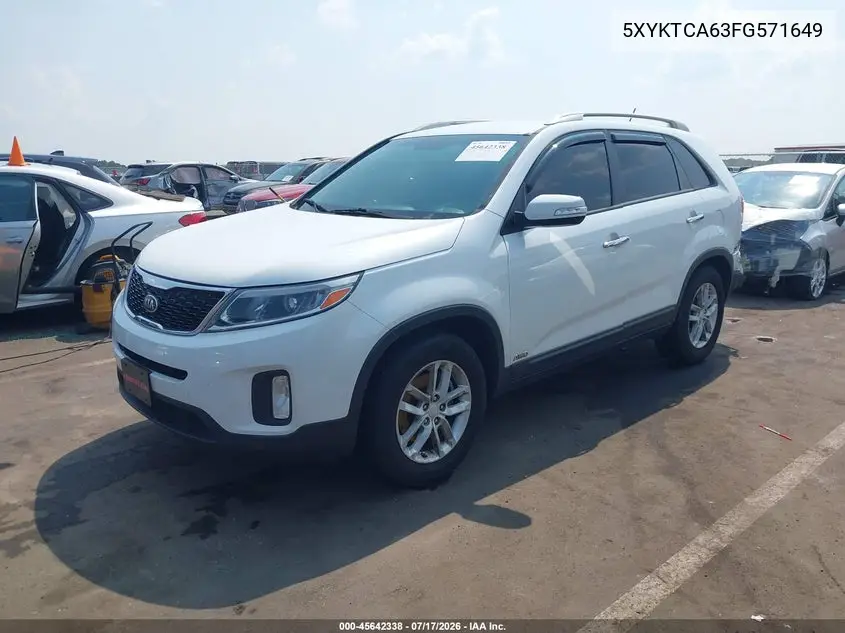 2015 Kia Sorento Lx VIN: 5XYKTCA63FG571649 Lot: 45642338