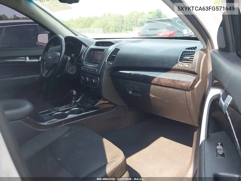 2015 Kia Sorento Lx VIN: 5XYKTCA63FG571649 Lot: 45642338