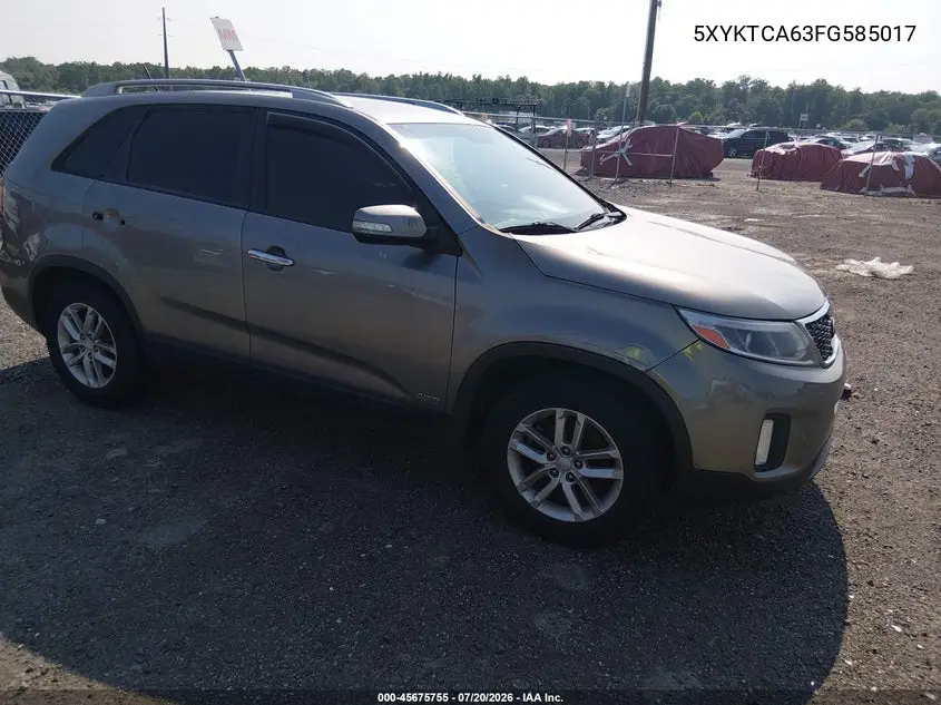2015 Kia Sorento Lx VIN: 5XYKTCA63FG585017 Lot: 45675755