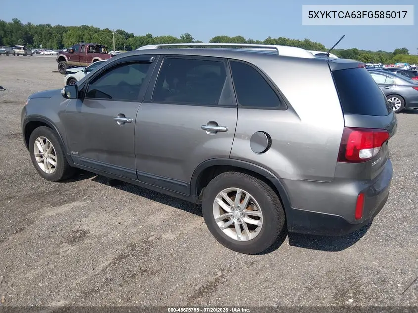 2015 Kia Sorento Lx VIN: 5XYKTCA63FG585017 Lot: 45675755