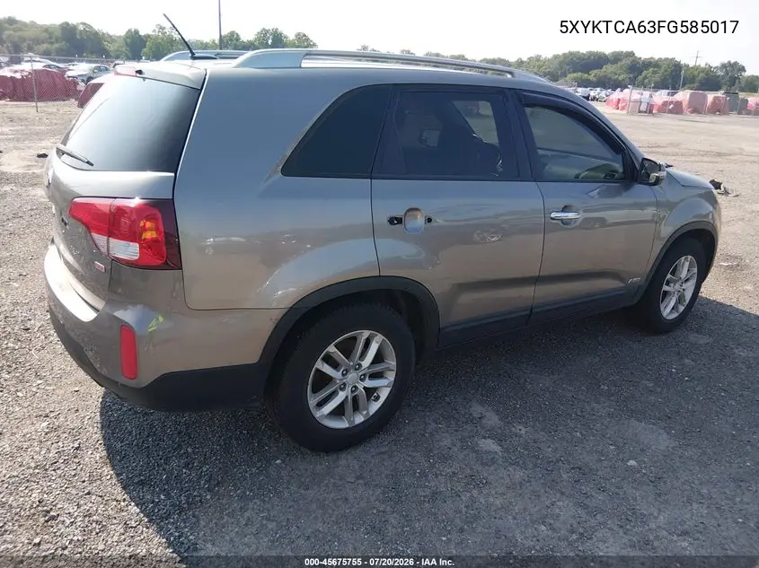 2015 Kia Sorento Lx VIN: 5XYKTCA63FG585017 Lot: 45675755