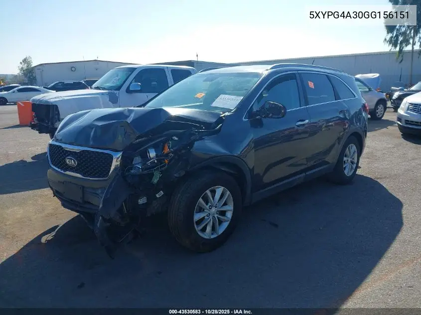 5XYPG4A30GG156151 2016 Kia Sorento 2.4L Lx