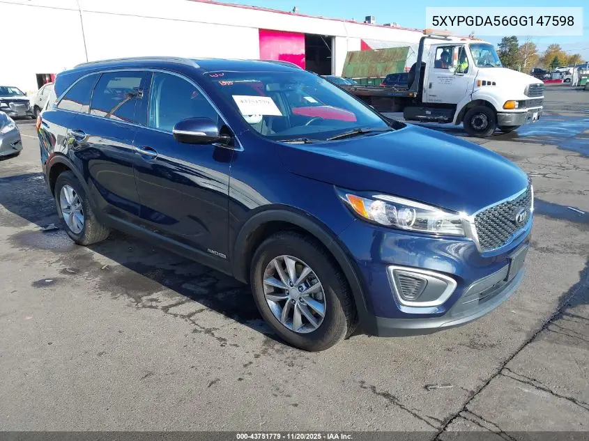 5XYPGDA56GG147598 2016 Kia Sorento 3.3L Lx