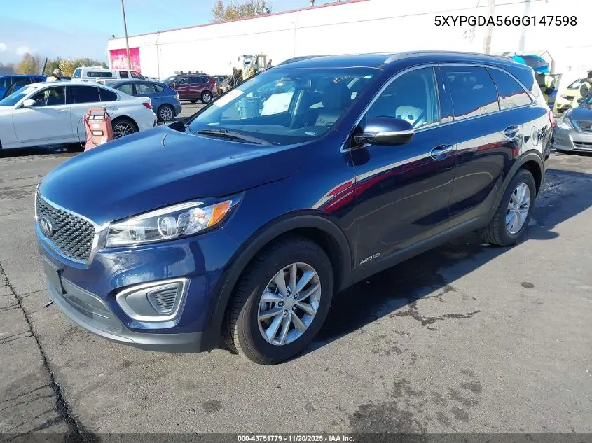 5XYPGDA56GG147598 2016 Kia Sorento 3.3L Lx