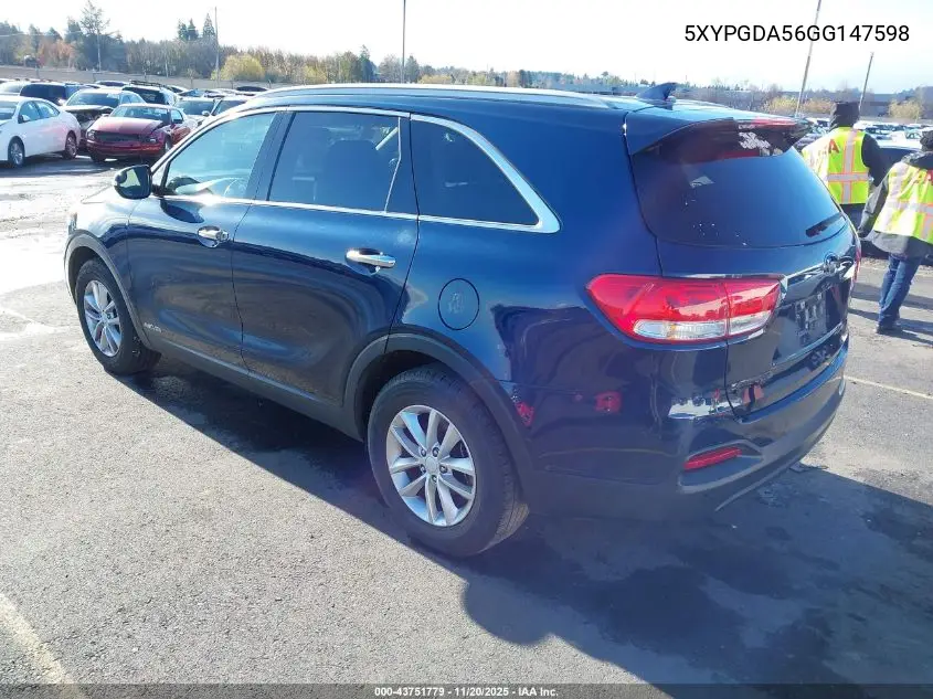 5XYPGDA56GG147598 2016 Kia Sorento 3.3L Lx