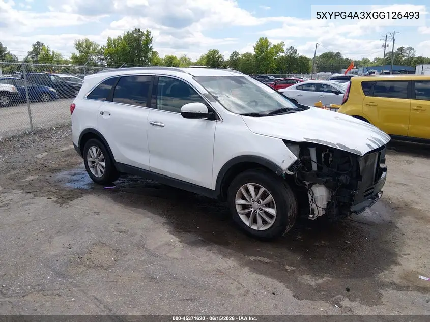2016 Kia Sorento 2.4L Lx VIN: 5XYPG4A3XGG126493 Lot: 45371620