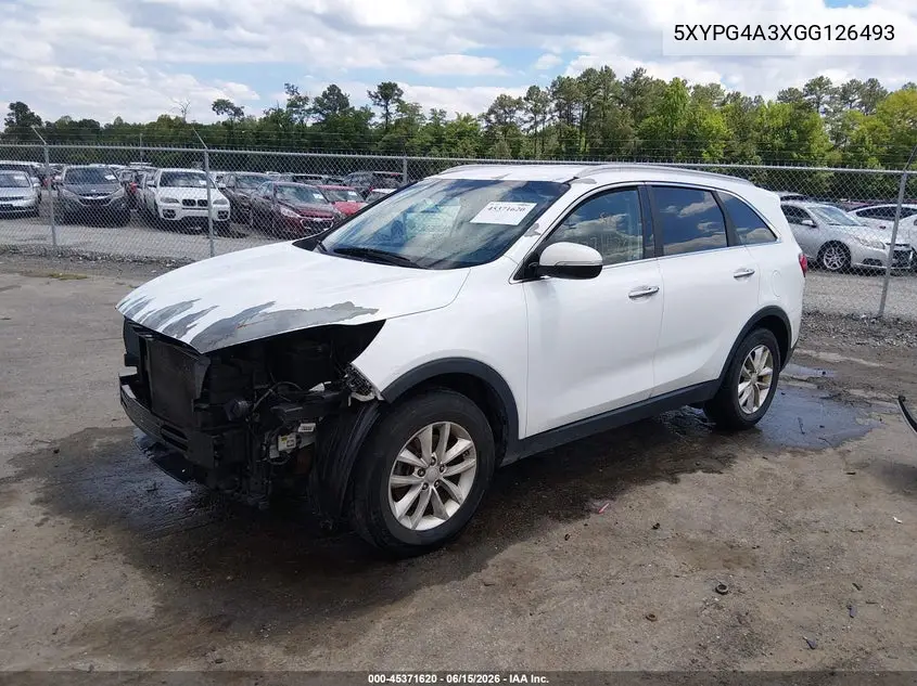 2016 Kia Sorento 2.4L Lx VIN: 5XYPG4A3XGG126493 Lot: 45371620