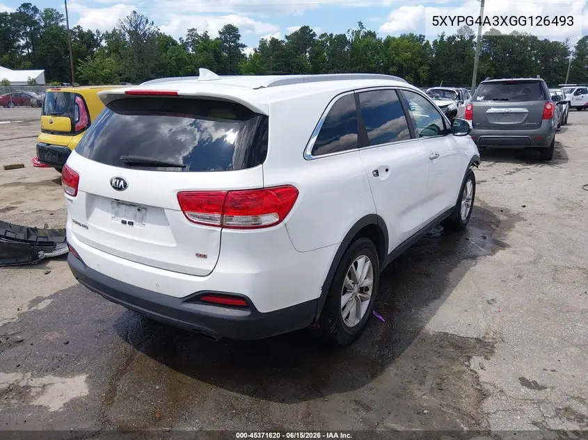 2016 Kia Sorento 2.4L Lx VIN: 5XYPG4A3XGG126493 Lot: 45371620