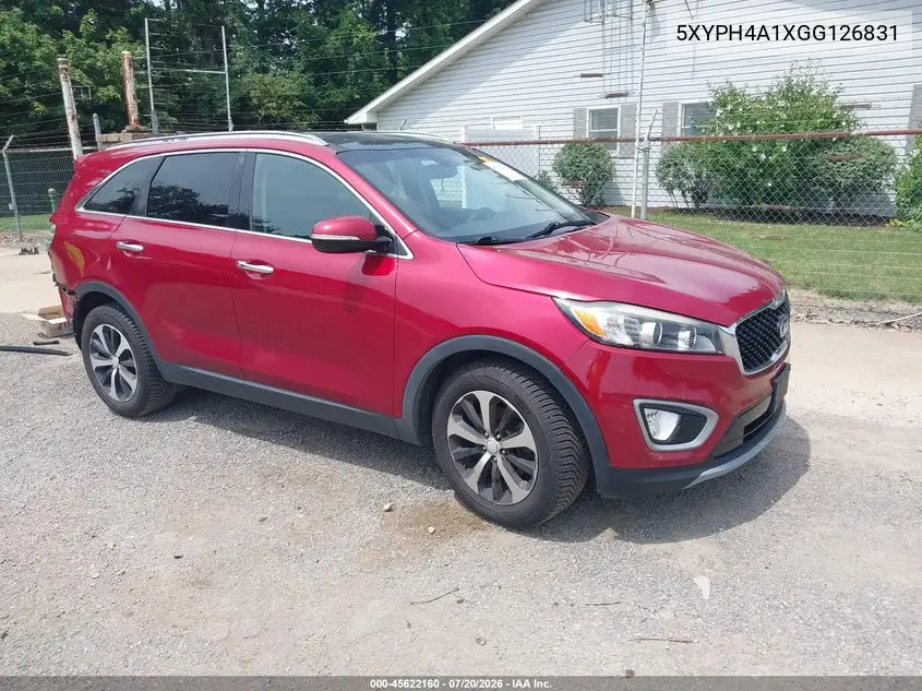 2016 Kia Sorento 2.0T Ex VIN: 5XYPH4A1XGG126831 Lot: 45622160