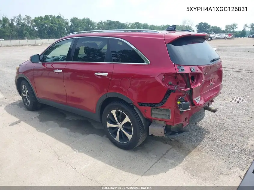 2016 Kia Sorento 2.0T Ex VIN: 5XYPH4A1XGG126831 Lot: 45622160