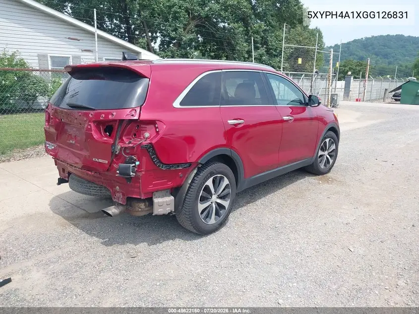 2016 Kia Sorento 2.0T Ex VIN: 5XYPH4A1XGG126831 Lot: 45622160