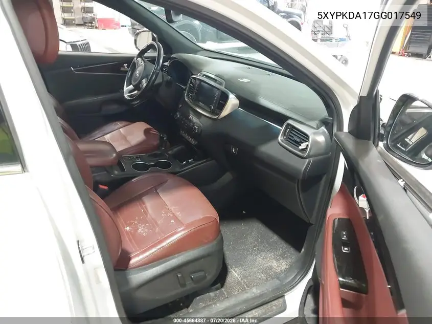 2016 Kia Sorento 2.0T Sxl VIN: 5XYPKDA17GG017549 Lot: 45664887