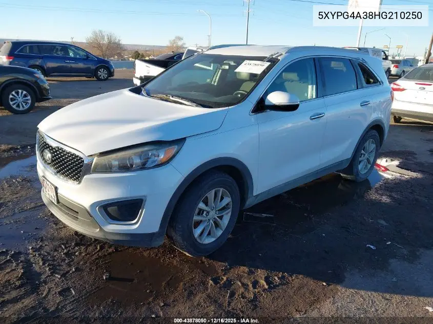 5XYPG4A38HG210250 2017 Kia Sorento 2.4L Lx