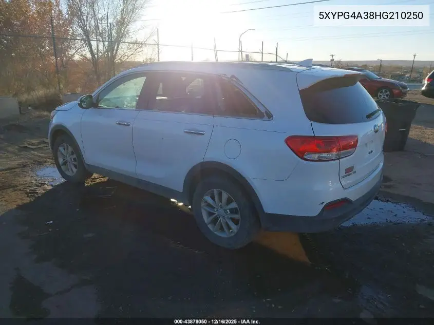 5XYPG4A38HG210250 2017 Kia Sorento 2.4L Lx