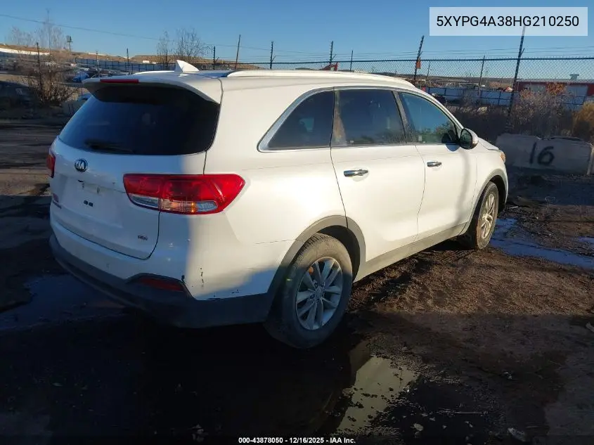 5XYPG4A38HG210250 2017 Kia Sorento 2.4L Lx