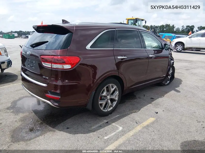 2017 Kia Sorento 3.3L Sx VIN: 5XYPKDA54HG311429 Lot: 45544899