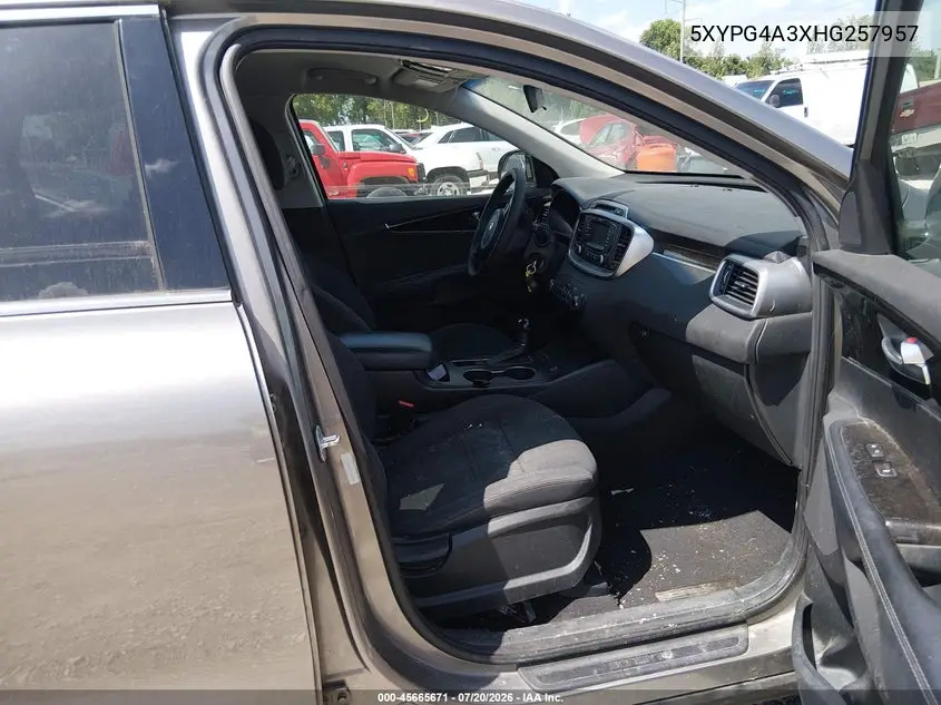 2017 Kia Sorento 2.4L Lx VIN: 5XYPG4A3XHG257957 Lot: 45665671