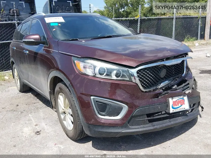 2017 Kia Sorento 2.4L Lx VIN: 5XYPG4A37HG253445 Lot: 45673645