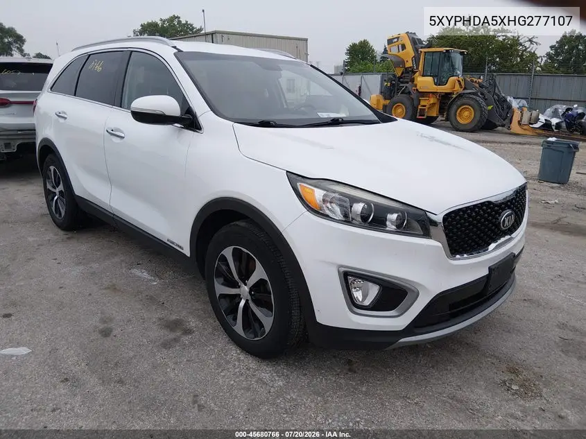 2017 Kia Sorento 3.3L Ex VIN: 5XYPHDA5XHG277107 Lot: 45680766