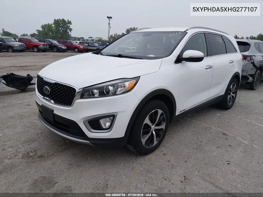 2017 Kia Sorento 3.3L Ex VIN: 5XYPHDA5XHG277107 Lot: 45680766