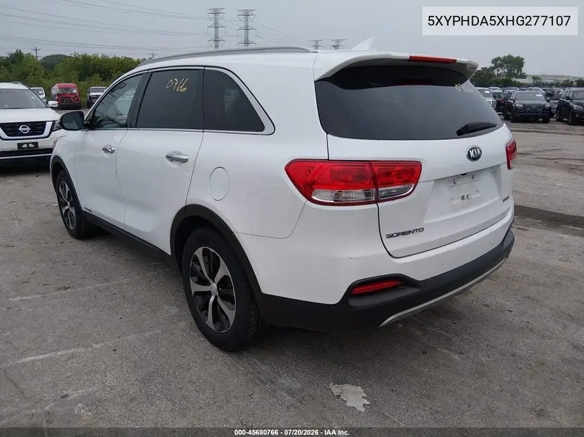 2017 Kia Sorento 3.3L Ex VIN: 5XYPHDA5XHG277107 Lot: 45680766