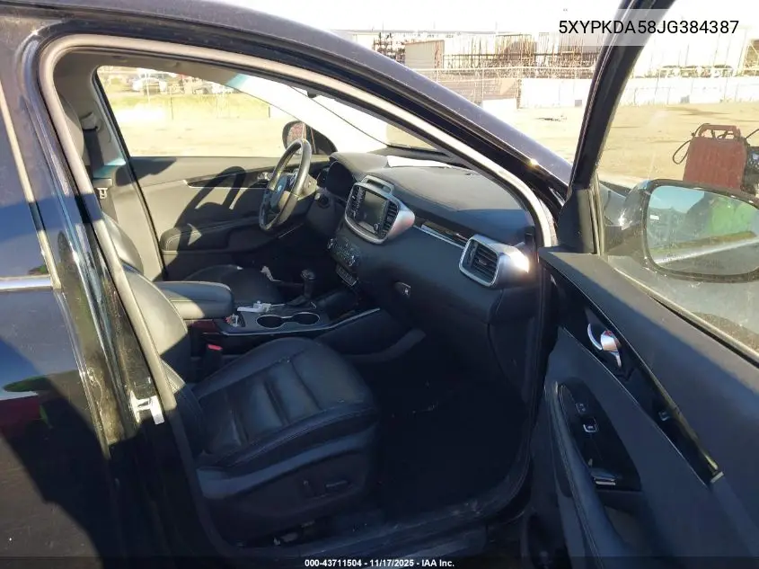 5XYPKDA58JG384387 2018 Kia Sorento 3.3L Sx