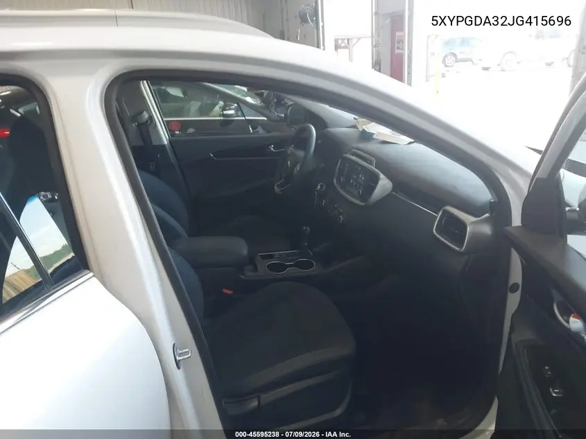 2018 Kia Sorento 2.4L Lx VIN: 5XYPGDA32JG415696 Lot: 45595238