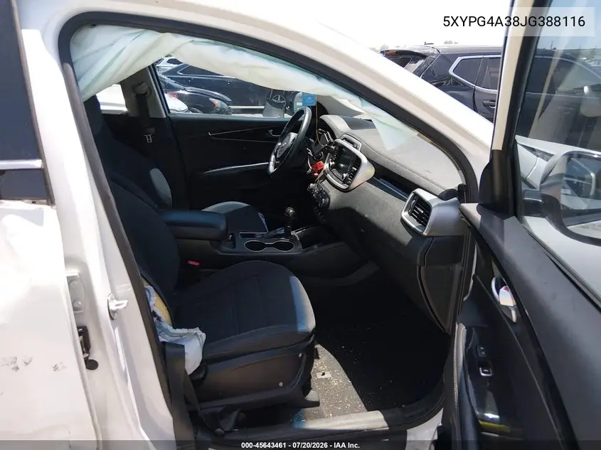 2018 Kia Sorento 2.4L Lx VIN: 5XYPG4A38JG388116 Lot: 45643461