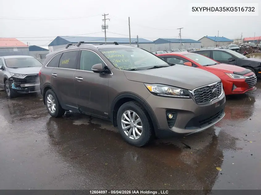 2019 Kia Sorento VIN: 5XYPHDA35KG516732 Lot: 12604897