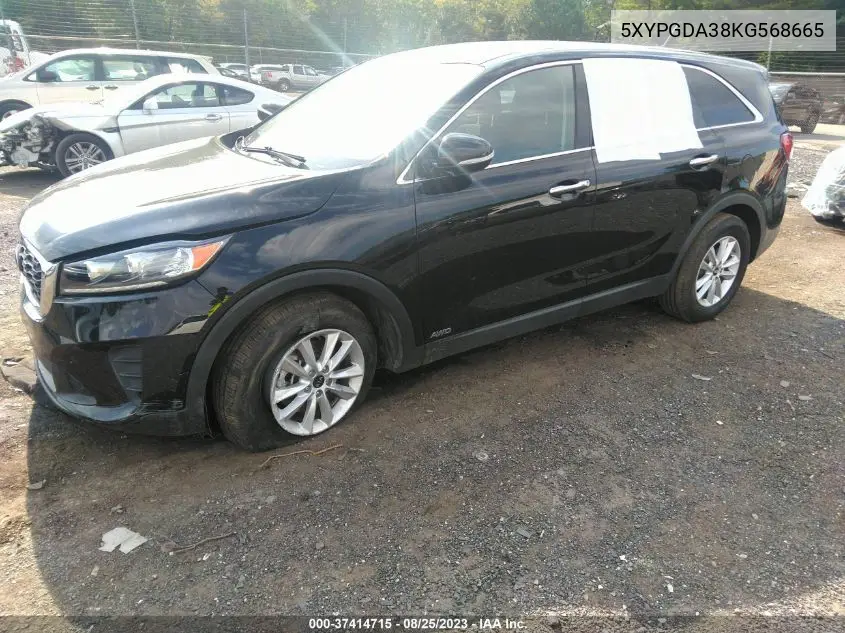 5XYPGDA38KG568665 2019 Kia Sorento 2.4L Lx