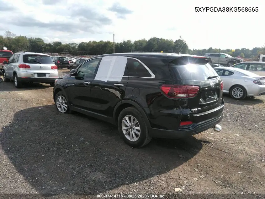 5XYPGDA38KG568665 2019 Kia Sorento 2.4L Lx