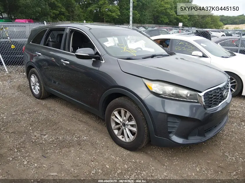 2019 Kia Sorento 2.4L Lx VIN: 5XYPG4A37KG445150 Lot: 45423370